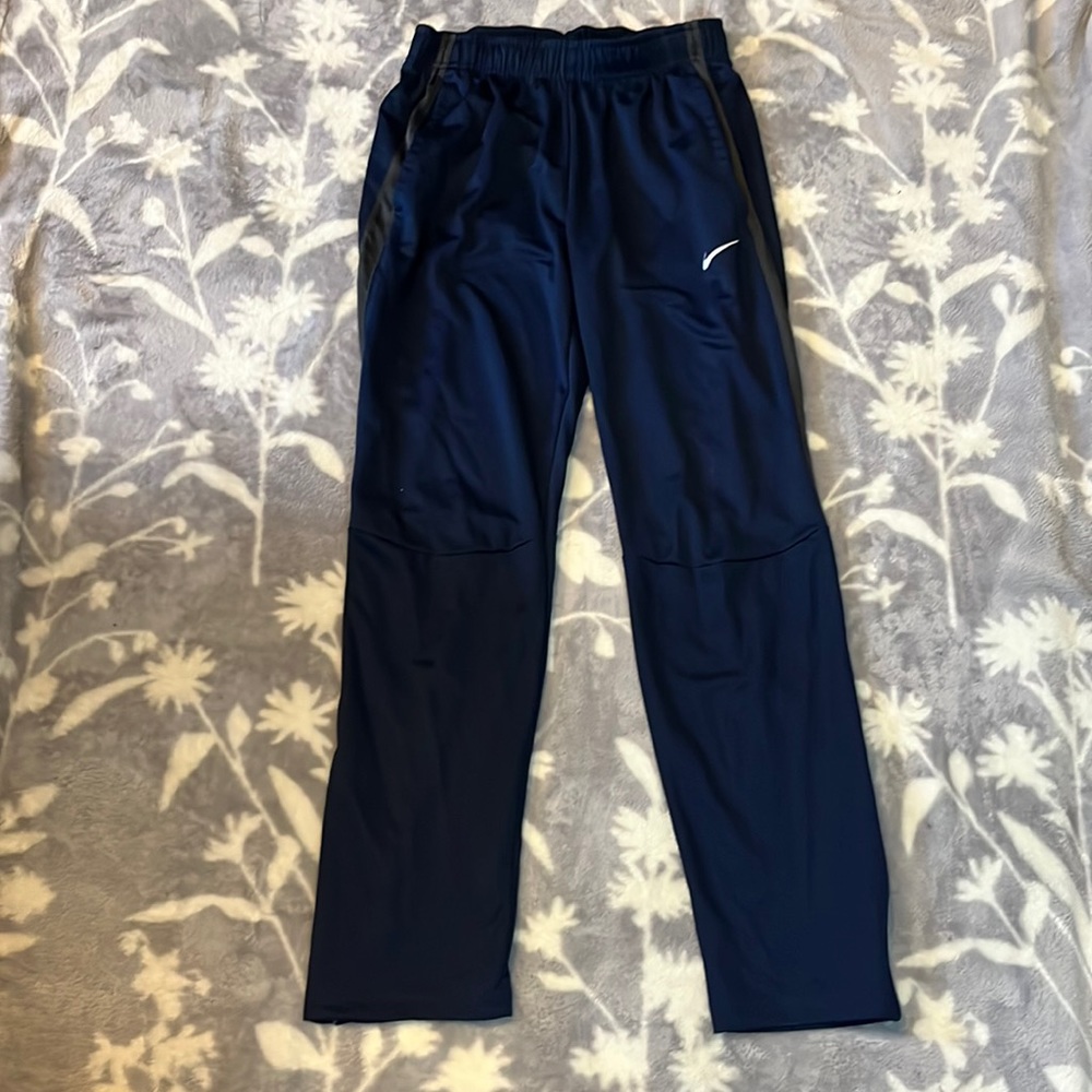 EUC NIKE Athletic Pants 100% Poly-Zip hem/elastic waist w/adjustable ties Sz S💙